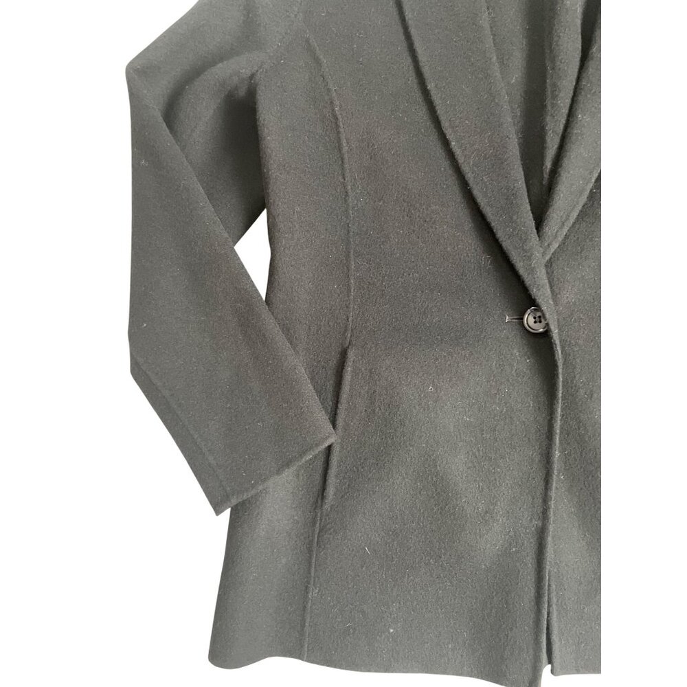 Talbot's Women's 6P Double Faced Wool Felt Blazer Lapel Single Button Black - Picture 2 of 8